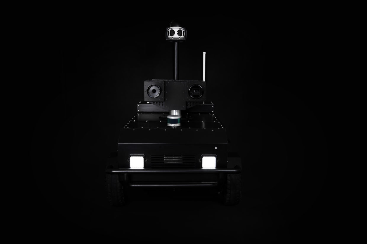 Pguard the autonomous mobile security robot black BG